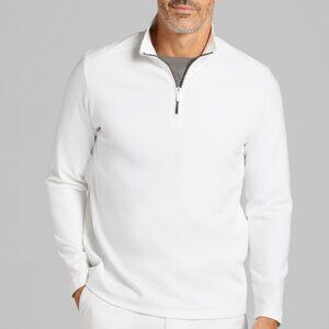NEW Kenneth Cole Slim Fit Performance WHITE 1/4 Quarter Zip Pullover